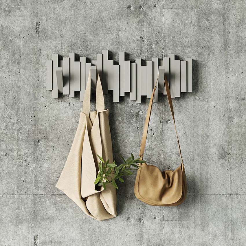 Porte-manteau mural Umbra Sticks gris 49 x  18 cm