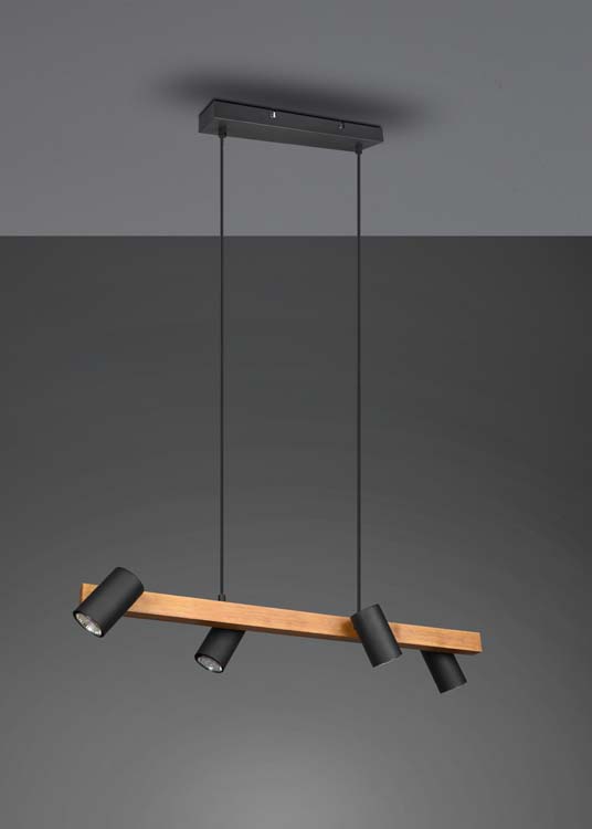 Suspension Marlie Noir/Bois 4xGU10