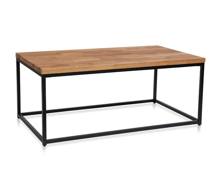 Table de salon métal/bois 110x60x45 cm