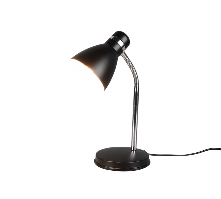 Lampe de bureau - noir - E27 - sans ampoule - Ø 14,5 cm - hauteur 33 cm