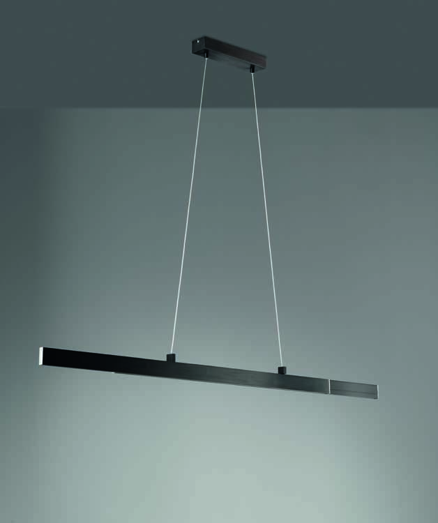 Suspension 1x LED 24W - Anthracite - Verre acryl