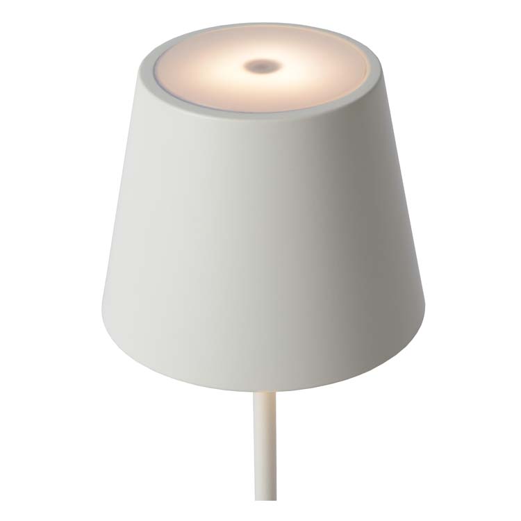 Lucide JUSTIN - Lampe de table Extérieur - Ø 11 cm - LED Dim. - 1x2,2W 3000K - IP54 - 3 StepDim - Blanc