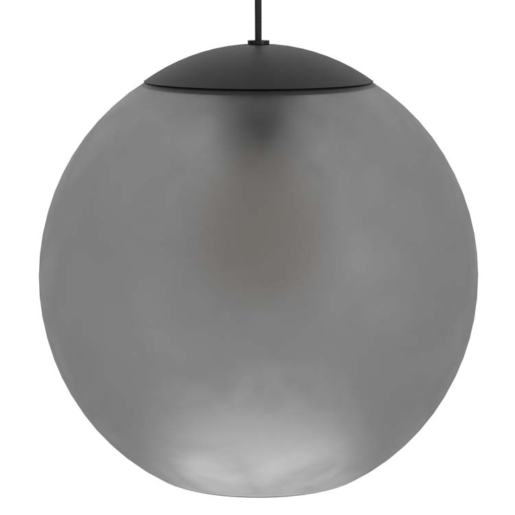 Lampe suspendue noir-gris fumé E27
