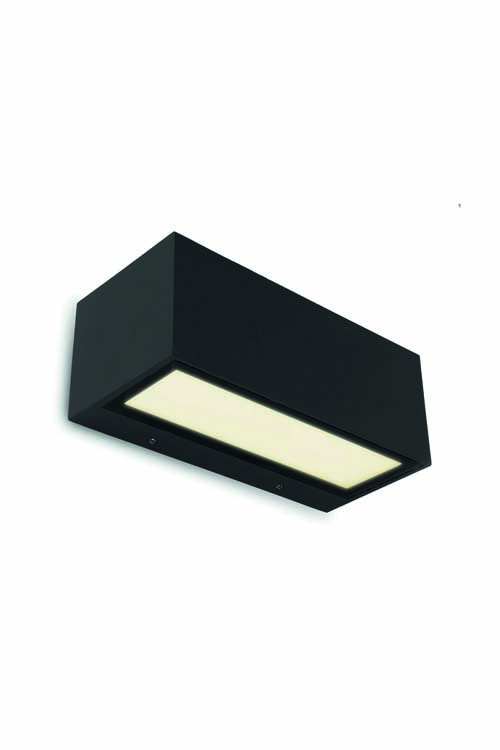 Buitenverl LED wandlamp down medium zwart mat 3000K 1230LM