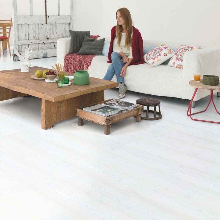 Sol stratifié Quick-step Impressive Ultra 12mm - Planches blanches