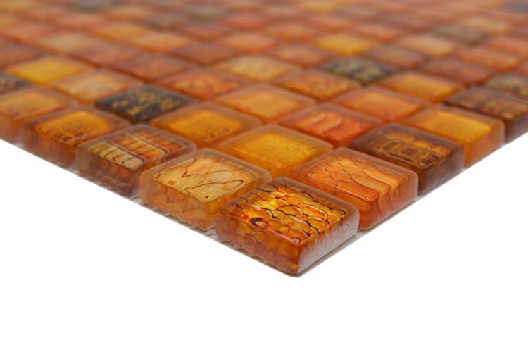 Mosaïque verre Wildlife orange 29,8 x 29,8 cm