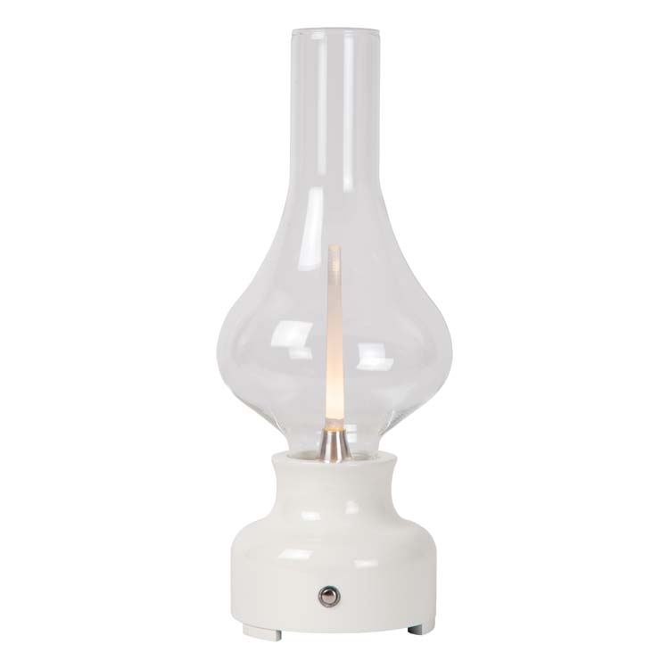 Lucide JASON - Lampe de table Rechargeable - Batterie - LED Dim. - 1x2W 3000K - 3 StepDim - Blanc