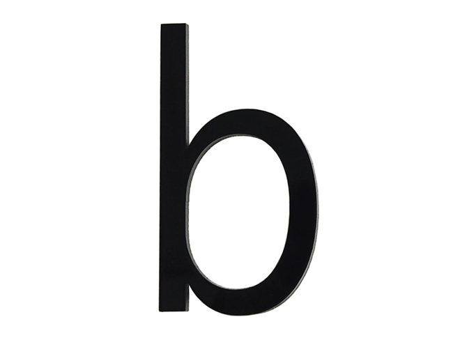 Letter b pvc zwart 9 cm met kleefstrip