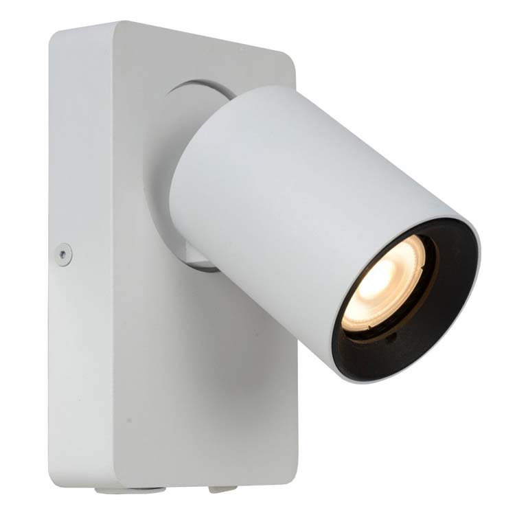 Lucide NIGEL - Wandspot - GU10 - 1x5W - Met USB oplaadpunt - Wit