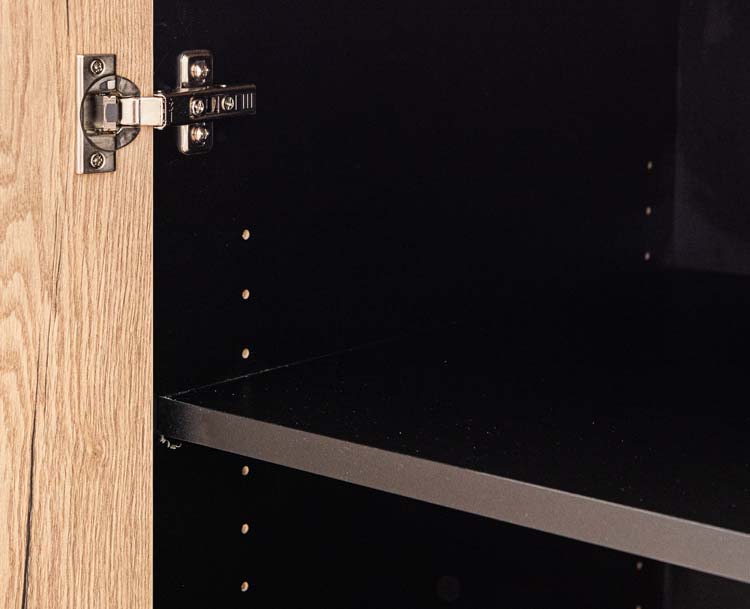 Keukenkast Plenti onderkast 60cm zwart-houtlook