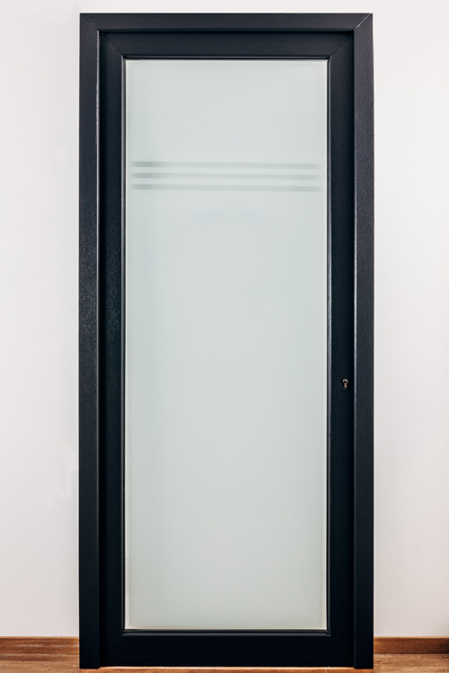 Buitendeur glas - PVC - 3 klare lijnen - antra - Rechts - 980x2180mm
