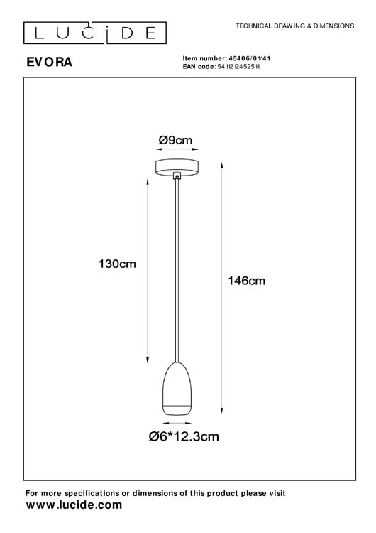 EVORA - Hanglamp - Ø 10 cm - 1xGU10 - Taupe