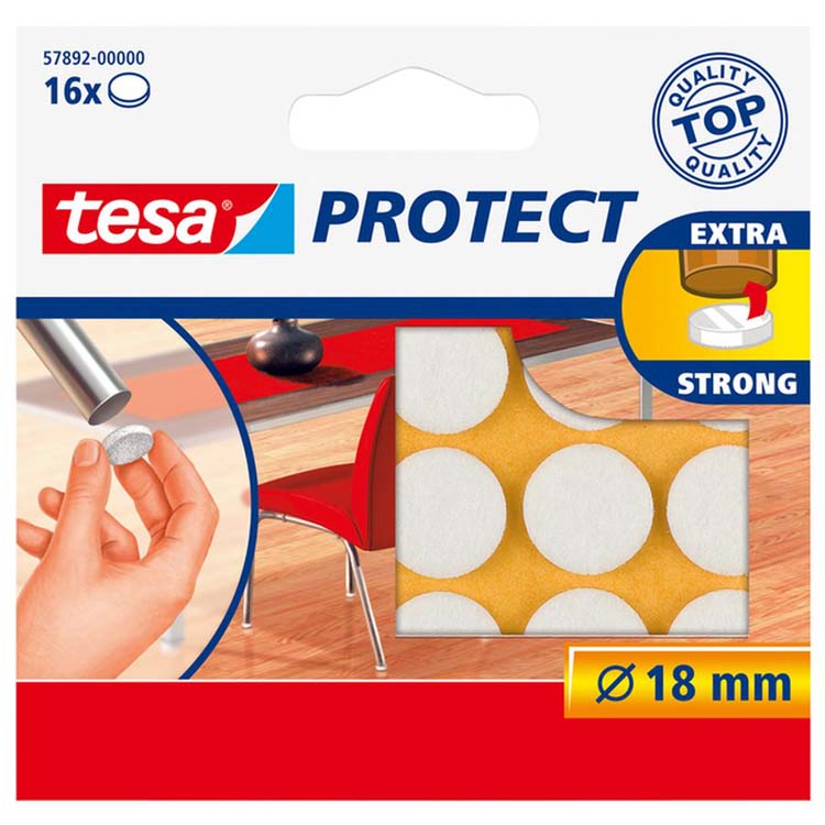 Beschermvilt Tesa rond wit 18mm