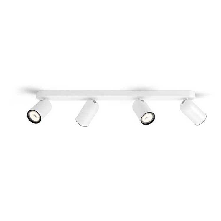 Spot de plafond - 4xGU10 - Blanc - Lampes excl.