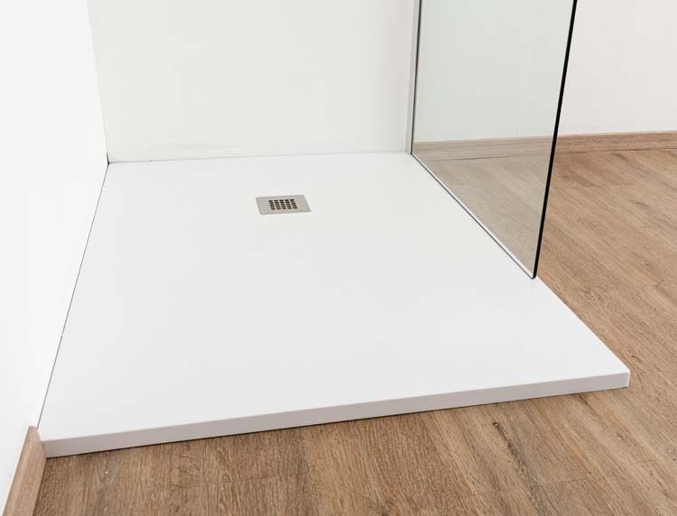 Douche de plain-pied Anais 107 x 200 cm verre transparant - chrome