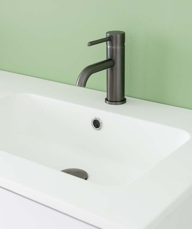 Meuble de salle de bain Bison laqué blanc mat 1200 mm lavabo mat
