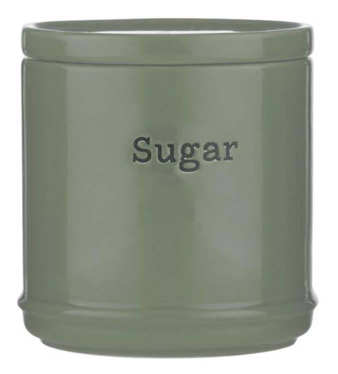 Boîte de rangement céramique vert sauge 12 cm sucre
