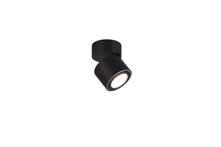 Spot en applique noir mate incl 1x5W - 3000K - 450LM