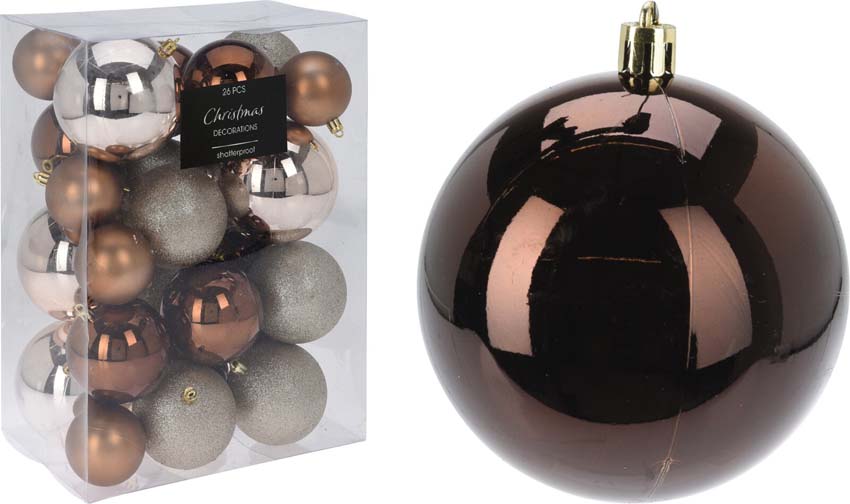 Set de boules de Noël Sweety ambre 26 pièces