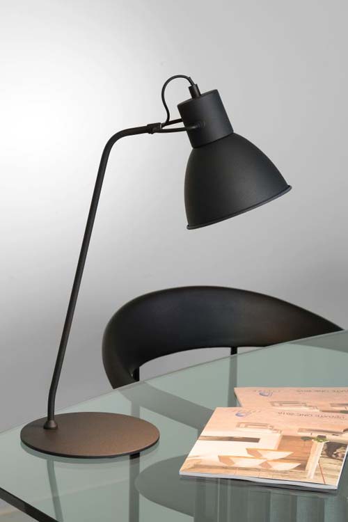 Lucide SHADI - Bureaulamp - Ø 20 cm - 1xE14 - Zwart