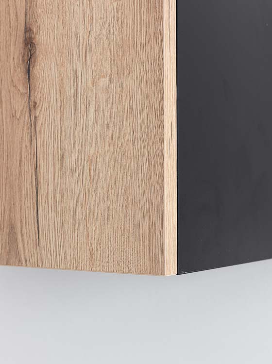 Meuble de cuisine Plenti armoire haute pour hotte 60cm noir-look chêne