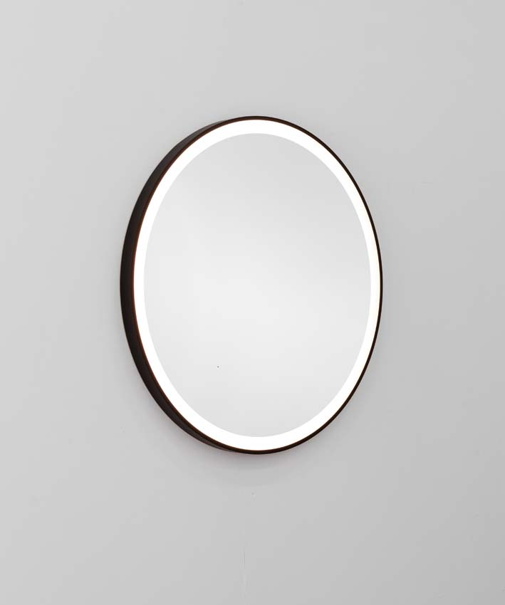 Miroir Fergie LED rond noir 800 mm anti-condensation