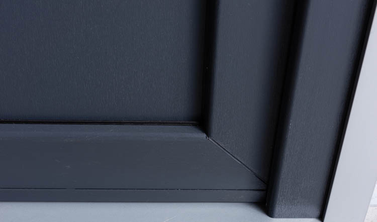 Buitendeur 4 vierkanten PVC antraciet/wit L mat glas 980x2180mm