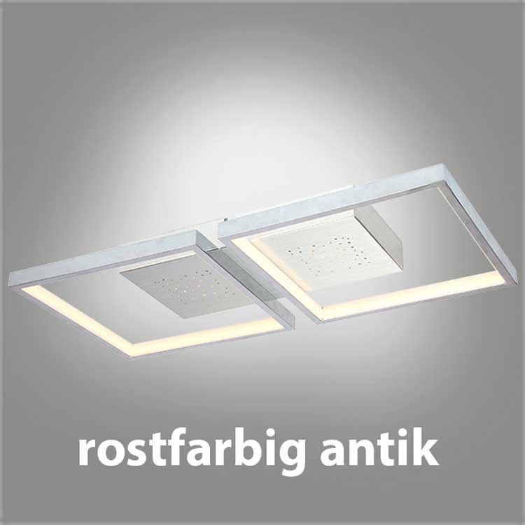 Plafondlamp 2x LED 14W - Roestkleurig/Bruin