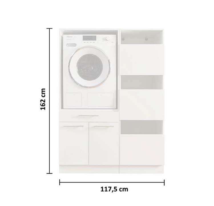Wasmachine kasten Decowash - set 6 - wit - 67,5X117,5X162CM