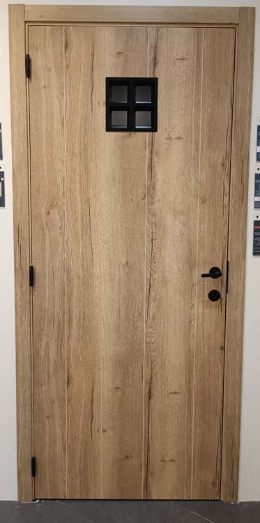 Complete deur tube 63cm rw oak planken 4500 held.glas+zw.kast 201.5cm