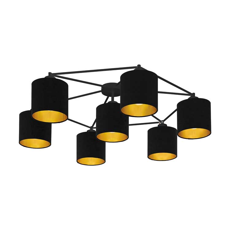 Eglo STAITI - Plafondlamp - E27 - 7X40W - Zwart