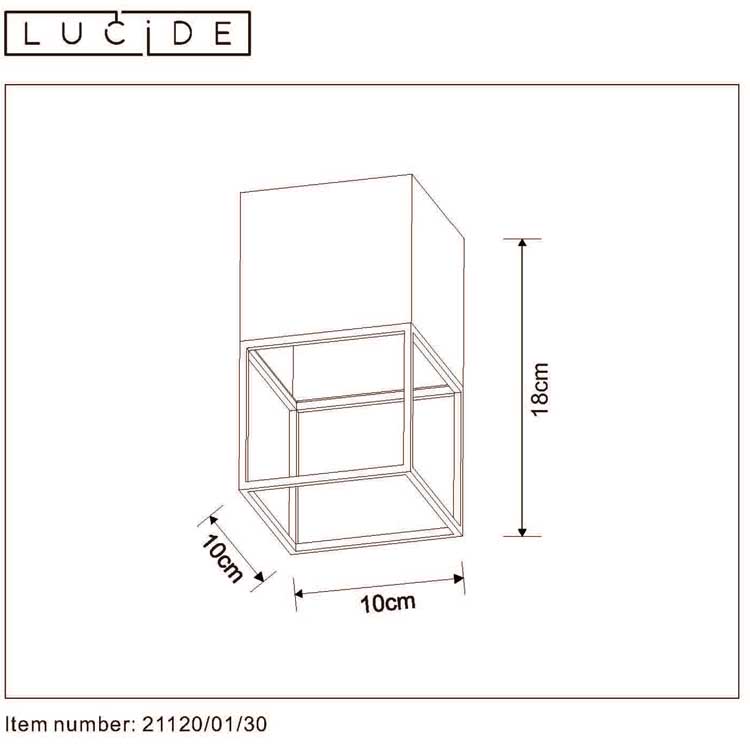 Lucide RIXT - Plafonnière - E27 - Zwart