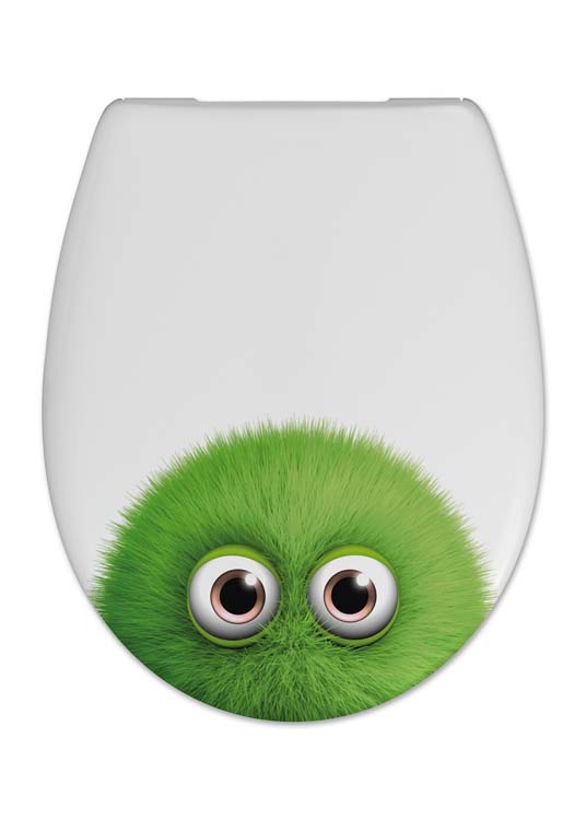 Wc-bril Monster soft-close wit/groen