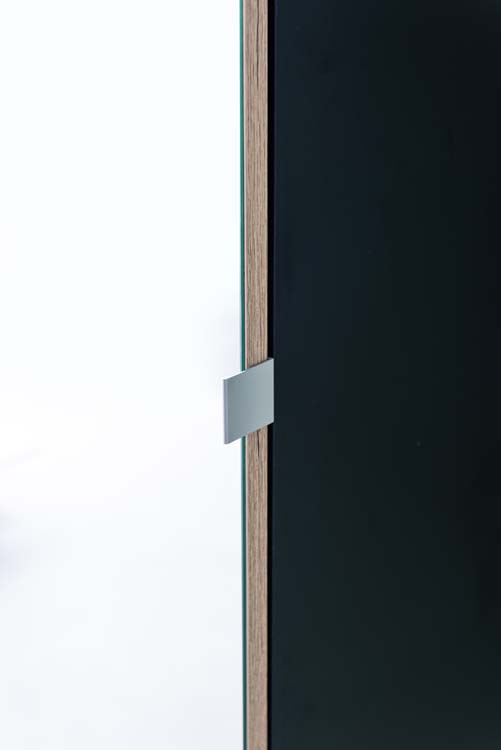 Armoire colonne Dotan noir/chêne avec miroir 400 x 1700 mm