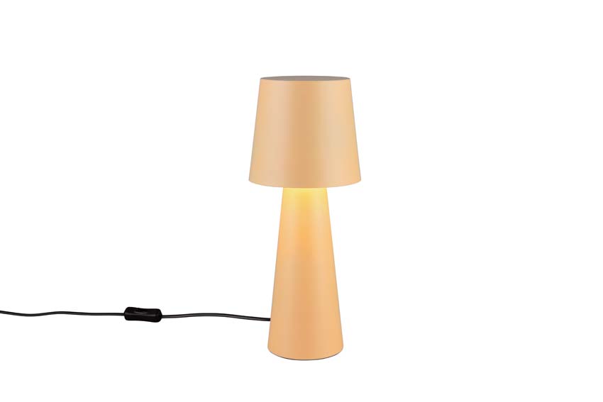 Lampe de table - rose pastel - E27 - sans ampoule - Ø 16 cm - hauteur 40 cm