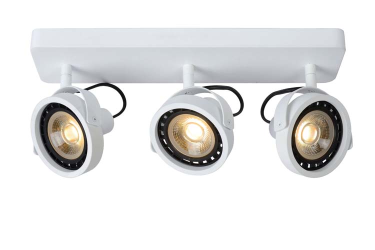 Lucide TALA LED - Spot plafond - GU10 - 3x12W 2200K/3000K - Blanc