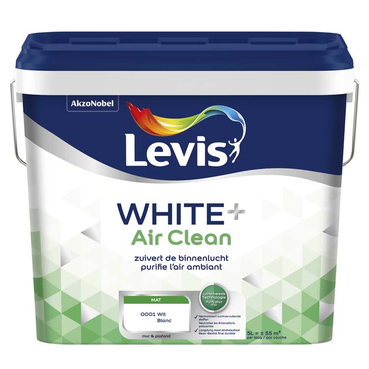 Levis white+ air clean muurverf 5L