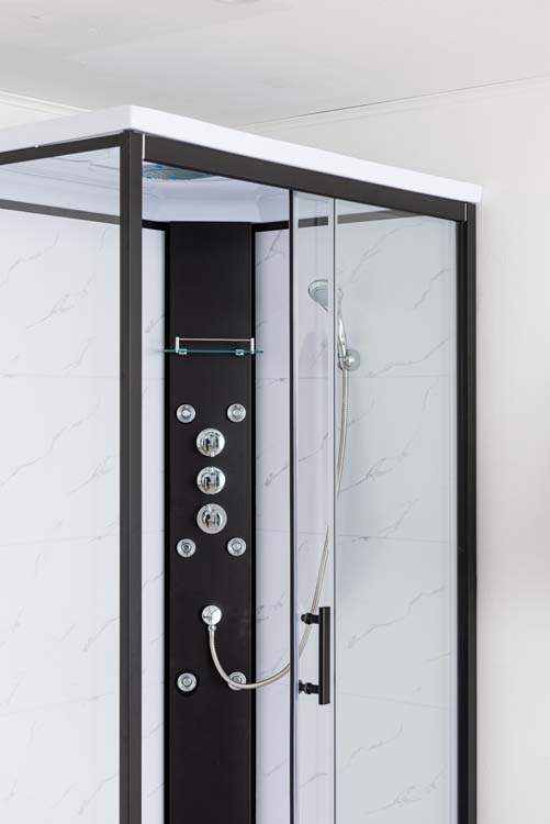 Cabine de douche Anke thermostatique 90 x 120 cm aspect marbre droite