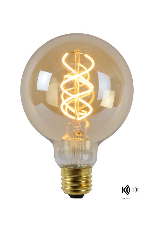 G95 TWILIGHT SENSOR - Ampoule filament Extérieur - Ø 9,5 cm - LED - E27 - 1x4W 2200K - Ambre