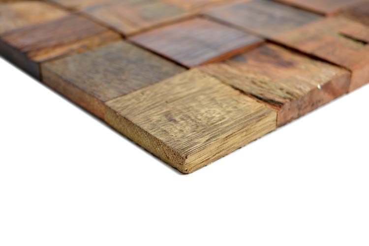 Mosaïque Wood brune foncé carré 30 x 30 cm