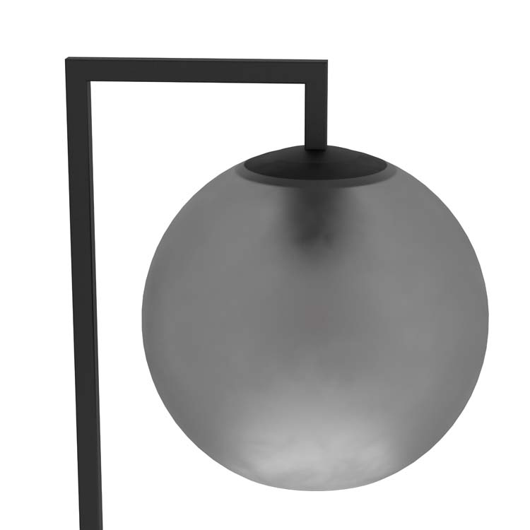 Vloerlamp zwart-grijs gerookt E27 H171,5 cm