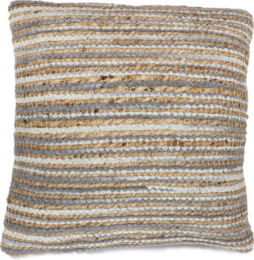 Coussin Bombay line gris/naturel 45x45cm