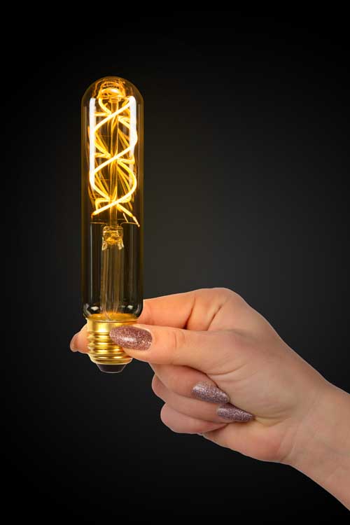 Lucide LED Bulb - Ampoule filament - Ø3cm - Dimmable - E27 - 1x5W 2200K - Ambre