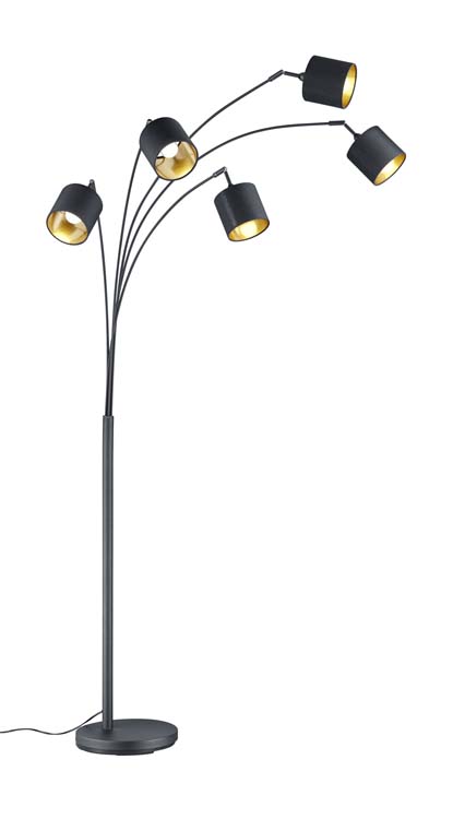 Lampadaire noir mate excl. lampe LED possible H200cm