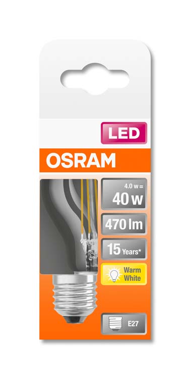Lampe LED retro clp40 E27 4W blanc chaud filament