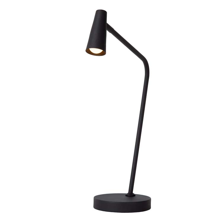 STIRLING - Oplaadbare Leeslamp - Accu/Batterij - LED Dimb. - 1x3W 2700K - 3 StepDim - Zwart