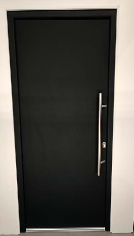 Porte extérieure pvc avec finition alu Lepo noir L980 X H2180 mm D