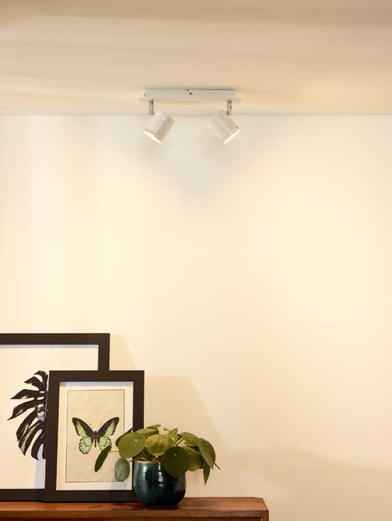 Lucide RILOU - Spot plafond - LED Dim. - GU10 - 2x5W 3000K - Blanc