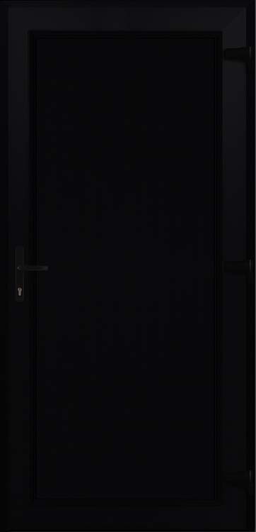 Porte extérieure avec panneau plein PVC noire D 980x2180mm