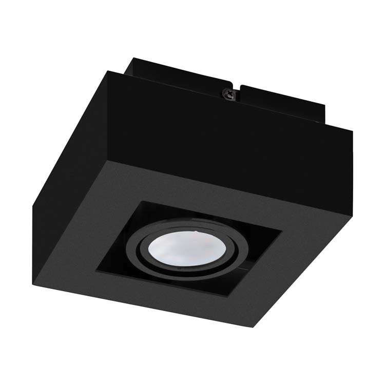 Opbouwspot - aluminium - dimbaar - GU10 - 1x5W - incl lamp - zwart - 345 lumen - 3000K